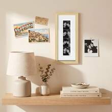 1pc Photo Booth Frame, 2x6 Inch And 2x8 Inch Photo Frame, Suitable For Dorm And Bedroom Decor, Panoramic Collage Photo Frame, Modern Minimalist Wall Hanging Frame, Suitable For Family Photos, Bedroom And Living Room Decor, Wall And Desktop Photo Frame Gift (Photos Not Included) - 1PC - View 2