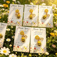 10pcs Thank You Gift Set, Bee & Daisy Enamel Keychain With Thank You Card, Inspirational Gratitude Gift For Teachers, Family, Colleagues, Team Members, Party Favor Encouragement Gift - Multiple Styles - View 5