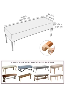 Sarung Bangku Jacquard Berbentuk T, Cocok untuk Bangku Sepatu di Pintu Masuk atau Pelindung Bangku Piano, Hanya Sarung (Tanpa Bantalan), Dapat Dilepas, Dapat Dicuci dengan Mesin, Dengan Bukaan Elastis - MultiWarna - View 11