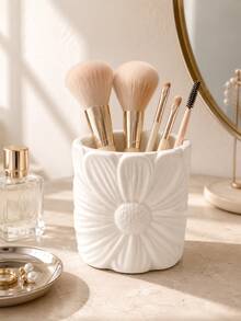 Daisy Makeup Organizer, Multi-Purpose Cosmetic Storage Holder For Makeup Brushes Lipsticks Eyebrow Pencils, Cute Desktop Organizer Cup, Vanity Desk Accessories For Women - New Model - View 2