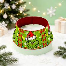 The Grinch Christmas Tree Collar Cartoon Print Tree Base Decorative Cover Christmas Tree Skirt Ring Holiday Home Party Decoration Suitable For Family And Adults - Multi-color - View 10