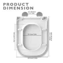 Square Shape Quick Release Toilet Seat With Soft-Close Hinge For Easy Cleaning - Square - View 9