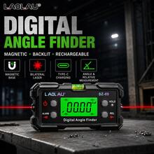 L.A.OL.A.U Pengukur Sudut Digital LAOLAU SZ-09, Garis Laser Dua Sisi, Level Kemiringan Magnetik, LCD dengan Lampu Latar, Alarm Sudut, Pengukuran Relatif, Penggaris Sudut Isi Ulang Tipe-C, Cocok untuk Pengerjaan Kayu, Konstruksi, Pengerjaan Logam - A - View 5