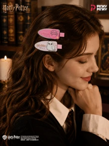 Harry Potter Girls Hair Clips 2pcs Cute Bangs Clips Acrylic Hair Accessories For Daily Halloween Christmas Birthday Gift For Students Fans Women - Multicolor - View 2
