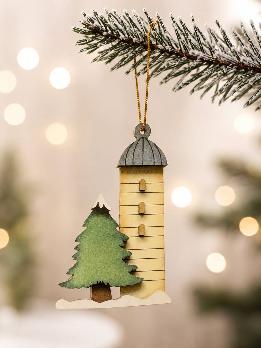 1pc Christmas Decorative Car Hanging Ornament, Vintage Style With Beads, Suitable For Car Rearview Mirror, Christmas Tree, Home Display