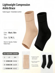 Ankle Support Sleeve, Compression Ankle Brace, High Elastic Knitted Fabric, Thin Open Toe Short Sock Style Ankle Support, Breathable Gentle Compression For Sprain Recovery, Unisex, Suitable For Running, Gym Fitness, Daily Walking, Ankle Injury Protection - Multiple Styles - View 8