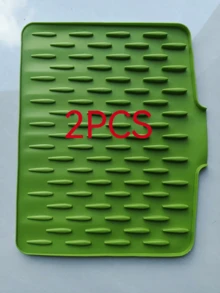 1pc Silicone Anti-Slip Dish Drying Mat, With Drainage Design, Heat Resistant And Easy To Clean, Suitable For Countertop, Sink And Refrigerator, 2 Styles Available, Keeps Kitchen Dry, Perfect Christmas Or Halloween Gift - Multicolor - View 16