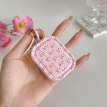 Full Print Pink Bow Bluetooth Earphone Protective Case Compatible With Iphone Earphone Case Compatible With Airpods 1/2 Generation, 5th Generation Earphone Protective Cover, With Buckle, Compatible Compatible With Airpods 1/2/3/4/5/Pro/Pro2/Pro3, Sweet Girl Best Friend Gift Small Present - Pink Ribbon + Pink Buckle - View 5