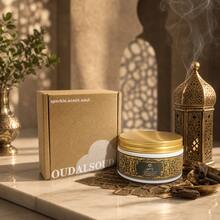 OUDALSOUD 1 Box 80g Long-Lasting Fragrant Bakhoor/Luxury Hotel Series Arabic Style Incense, Gold Canister, Intense & Durable Aroma, Suitable For Home Decor, Relaxation, Work, Ideal Gift For Valentine's Day, Christmas - Gold - View 4