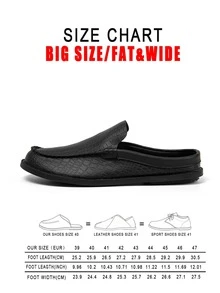 Men's Plus Size Big & Tall New Crocodile Embossed Slip-On Loafers, Backless Soft Sole Closed Toe, Business Casual Commuter Style - Black - View 14