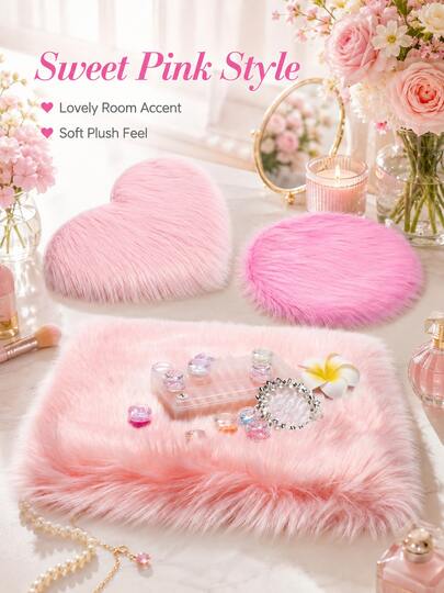 Pink Faux Fur Nail Photography Mat, Fluffy Nail Art Display Pad & Manicure Table Mat, Nail Polish,Jewelry Flat Lay Photo Backdrop, Live Streaming Decor, Salon,Home,Studio, Gift For Nail Techs,Content Creators,DIY Lovers, Xmas,VDay