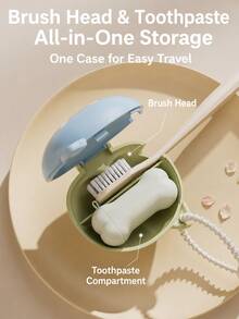 Cute Shiba Inu Shaped Oral Care Storage Tool, Mini Portable "2-In-1". Built-In Silicone Toothpaste Bag, Can Store Toothpaste, With Drawstring Design, Convenient For Draining And Hanging, Suitable For Business Travel, Also Can Be Used As A Portable Cosmetic Storage Box In The Bedroom. - Multicolor - View 3
