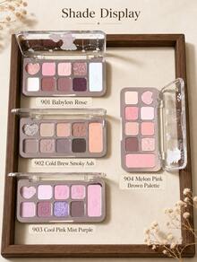 jill leen Little Bear Eyeshadow Nine-Color Matte Glitter Eyeshadow Palette Versatile Long Lasting Blendable Eyeshadow Brand Beauty Makeup - 眼影盤903+腮紅02 - 查看 2