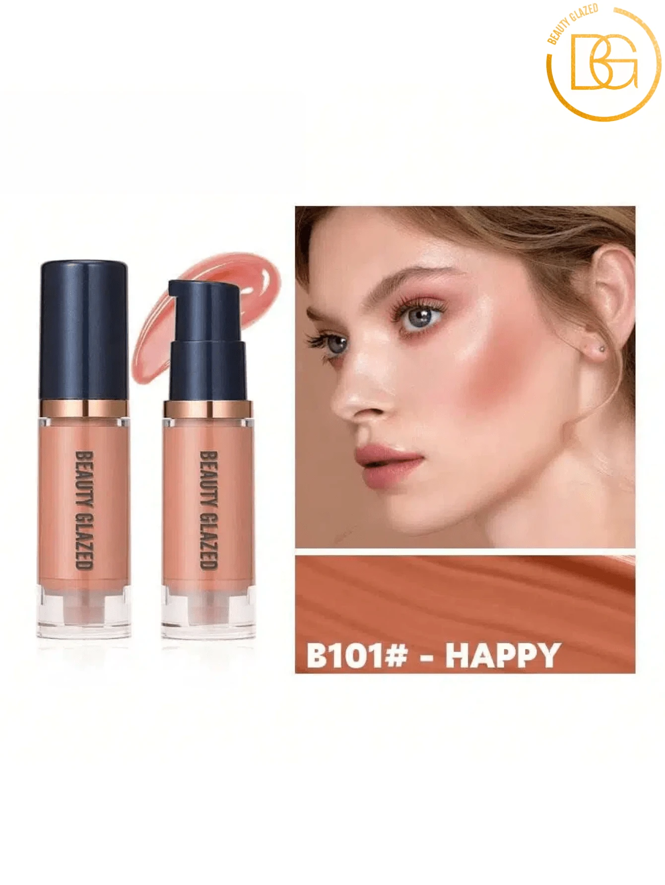 beauty glazed Velvet Texture Lightweight Natural Waterproof Long-Lasting Liquid Blush, Suitable For Cheeks, Eyes And Lips. - #101 - View 1
