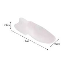 1 Pair Solid Color Silicone Toe Protectors, Soft And Comfortable, Prevents Toe Deformity, Suitable For Men And Women - White - View 3