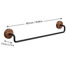 Walnut Wood And Black Carbon Steel Towel Rack, Wall‑Mounted Multi‑Functional Wall Shelf, 1.97 Inch Wall‑Mounting Spacing For Maximum Ventilation & Quick Drying, Rounded‑Edge Storage Organizer For Towels, Slippers And Clothing, Bathroom Home Deco - Walnut Wood With Reinforced Carbon Steel - View 5
