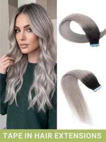 20pcs Tape In Hair Extensions Real Human Hair Extension For Salon Straight Human Hair Extensions Seamless Skin Weft Double Sided Tape Ins Hair Extension Invisible Tape In Hair Extensions - Multicolor - View 42