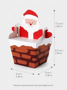 10pcs Reusable Santa Claus Foldable Gift Boxes, Cute Chimney Shaped Candy Gift Packaging, Suitable For Holiday Parties, Winter Celebrations, Dessert Table, Gifting, Holiday Decorations And Seasonal Sweets - Multicolor - View 6