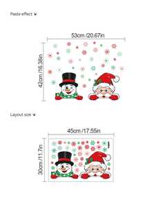mama look 1pc, Multi-Style, Christmas Decoration Wall Sticker, Santa Claus, Snowman, Reindeer, Gift Box Pattern, PVC Self-Adhesive Removable Wall Sticker, Suitable For Bedroom, Living Room, Kitchen, Dining Room, Bathroom Background Wall, Can Cover Imperfections - Multiple Styles - View 10