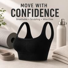 Back Cropped Active Tank Top Low Impact Yoga Pilates Daily Valentine's Day - Black - View 6