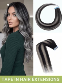 20pcs Tape In Hair Extensions Real Human Hair Extension For Salon Straight Human Hair Extensions Seamless Skin Weft Double Sided Tape Ins Hair Extension Invisible Tape In Hair Extensions - Multicolor - View 87