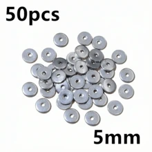 50Pcs Stainless Steel 4/5/6/8/10mm Flat Round Loose Spacer Beads For DIY Jewelry Necklace Bracelets Making Accessories - Spacer - View 10