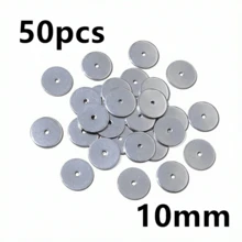 50Pcs Stainless Steel 4/5/6/8/10mm Flat Round Loose Spacer Beads For DIY Jewelry Necklace Bracelets Making Accessories - Spacer - View 14