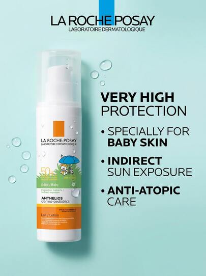 La Roche-Posay Anthelios Dermo-Pediatrics Baby Lotion SPF50+ 50 Ml – Baby Sunscreen, Broad Spectrum UVA/UVB Protection, For Babies, Fragrance-Free, Thermal Spring Water, Suitable For Outdoor Play