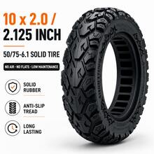 GLDYTIMES 10x2.0/2.125-6.1 Solid Tire, Airless Shock-Absorbing Off-Road Tire - Black - View 1