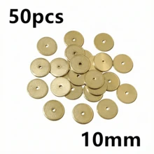 50Pcs Stainless Steel 4/5/6/8/10mm Flat Round Loose Spacer Beads For DIY Jewelry Necklace Bracelets Making Accessories - Spacer - View 16