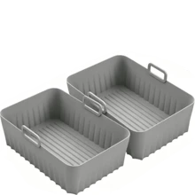 2pcs/4pcs Gray Silicone Air Fryer Liners, Reusable Silicone Air Fryer Mats, Air Fryer Accessories, Kitchen Accessories Replacement Reusable Baking Mats, Easy To Clean And Store - View 6