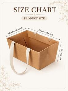 1/5/10/20pcs Kraft Paper Gift Baskets With Fabric Handles, Foldable Paper Gift Bags, Christmas Eve Gift Packaging Boxes, Reusable Handheld Gift Bags, Suitable For Christmas, Weddings, Parties, Gatherings Decoration, Holiday Gift Packaging Containers, Random Style - Multicolor - View 8