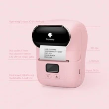 Phomemo M110 Wireless Label Printer - 203dpi Portable Label Maker, Suitable For Small Business, Office, Store - Compatible With IOS/Android And PC - Suitable For Barcode, Price, Logistics, Address And Clothing Labels - Pink - View 3