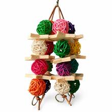 1pc Random Style Bird Toy Parrot Toy Colorful Pentagram Vine Ball String Chewing Climbing Boredom Relief Toy - View 5