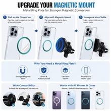TAFDIUR 10pcs Ultra-Thin Car Phone Magnetic Plates, Magnetic Metal Plates For Car Mounts, Round Magnetic Phone Holder Stickers, Universal Round And Square Metal Discs With Strong Adhesive For Phones - Multicolor - View 4
