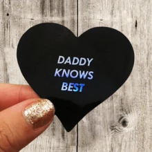 Black Heart Daddy, Representing Trust And Dependence In Intimate Relationships, Waterproof Vinyl Sticker - Durable Smooth Surface, Self-Adhesive Bumper Sticker, Suitable For Cars, Windows, Laptops, Trucks, Water Bottles - Multi-Functional Durable Design, Car Sticker - Vinyl - View 1