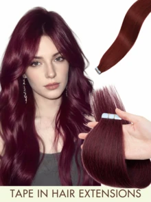 20pcs Tape In Hair Extensions Real Human Hair Extension For Salon Straight Human Hair Extensions Seamless Skin Weft Double Sided Tape Ins Hair Extension Invisible Tape In Hair Extensions - Multicolor - View 16