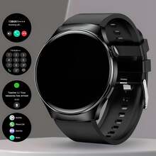 1 buah Smartwatch Unisex 1,50 Inci Fashion Sports Bulat Layar Sentuh Penuh dengan Tampilan Jam 3D yang Dapat Disesuaikan, Panggilan, Menerima Pesan, Pelacakan Langkah & Kalori, Mode Multi-Olahraga, Asisten Suara, Pemutaran Musik dengan Kontrol Jarak Jauh. Kompatibel dengan Sistem Apple dan Android, Cocok Sebagai Hadiah Liburan. - Hitam - View 2