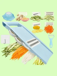 8件/5件/1件 多功能蔬菜水果切片器/刨絲器，廚房小工具，多用途廚房工具，可用於刨絲、切片和搗碎；適用於馬鈴薯、小黃瓜、胡蘿蔔及各種其他水果和蔬菜 - 多色 - 查看 9