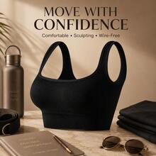 Back Cropped Active Tank Top Low Impact Yoga Pilates Daily Valentine's Day - Black - View 5