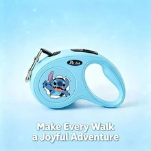 Disney's Stitch Automatic Retractable Pet Leash, Cute Design, 3 Meters Rope Length Dog Leash, Durable Pet Leash, Suitable For Pet Outings, Small And Medium Pet Travel, Outdoor Dog Walking. - Green - View 2