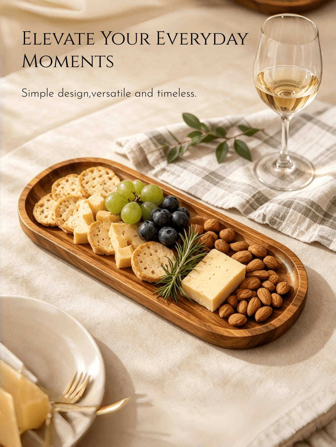 Wooden Tray, Made Of Premium Acacia Wood, Wooden Tray For Kitchen Dining Table Decoration, Home Decor, Coffee Table And Home Decoration, Tray Can Hold Candy, Cookies And Nuts, Cold Platter, Cheese Platter, Suitable For Afternoon Tea, Dinner, Halloween Use, Daily Use, Gift For Friends And Family, Add Sweet Atmosphere To Holidays, Very Suitable For Seasonal Decoration, Suitable For Breakfast, Bread And Appetizer Presentation. - View 1