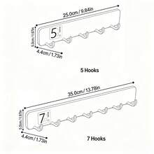 1PC Row‑Style No‑Drill Adhesive Hook, Strong Traceless Wall‑Mount Hanger, Multifunctional Towel Rack, Practical Small Wall Hook For Kitchen, Bathroom, Washroom, Ideal For Utensils, Towels & Household Item Daily Storage Organization Usew - White - View 4