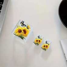 3pcs Painted Daisy/Expression Pattern Charger Cable Protector, 18/20W Transparent Anti-Break Charging Cable Protector, Compatible With Apple 15 Compatible With Iphone 14 Pro Max 13/12 - Multicolor - View 2