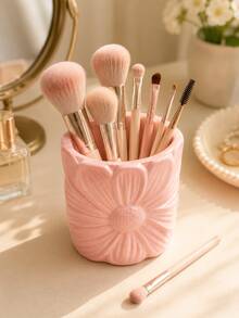 Daisy Makeup Organizer, Multi-Purpose Cosmetic Storage Holder For Makeup Brushes Lipsticks Eyebrow Pencils, Cute Desktop Organizer Cup, Vanity Desk Accessories For Women - New Model - View 4
