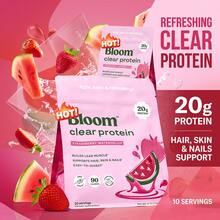 Bloom Nutrition Clear Protein | Clear Whey & Collagen Blend, 20g Protein, Low Calorie Fruity Protein Drink For Women-Post Workout Muscle Recovery, Hair Skin Nails Support, Refreshing Juice Like Isolate, Diet Friendly Wellness Supplement - Watermelon-1 - View 1
