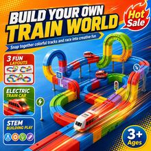 Levitating Magic Track Train, 3D Transformable Track Car, Includes 67pcs, 83pcs, 121pcs, Educational Track Car For Kids, Parent-Child Interactive Educational Toy Car,STEM Toy,Suitable For Birthday Gifts,Hallowee Gifts,Thanksgiving Gifts,Holiday Gifts - Multicolor - View 2