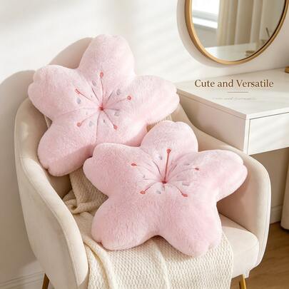 1 pieza Cojín decorativo con pétalos de flor de cerezo lindo, cojín floral para sofá, dormitorio, tatami, sala de estar, regalo, cojín para silla, silla de oficina, asiento