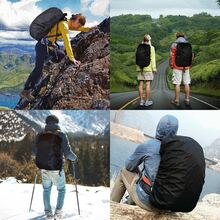 Penutup Hujan Ransel Inisial Makhluk Laut, Pelindung Ransel Tali Serut Tahan Air dan Debu, Aksesori Ringan Tahan Robek, Cocok untuk Mendaki Berkemah Perjalanan Olahraga Luar Ruangan, Hitam - Hitam - View 4