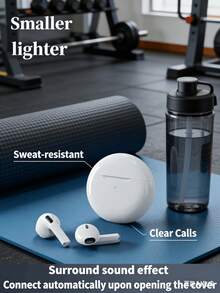 Earbud Bluetooth Nirkabel Sejati TWS Stereo HiFi Peredam Kebisingan untuk Olahraga dengan Mikrofon, Kompatibel dengan Smartphone - Putih - View 4